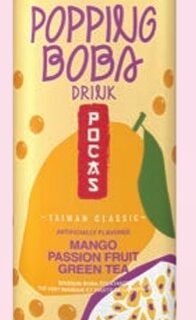 POCAS -POPPING BOBA GREEN TEA / MANGO&PASSION
