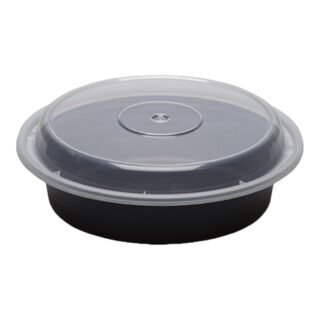 EARTHPAK -REC ROUND FOOD CONTAINER W/LID (B) 48OZ
