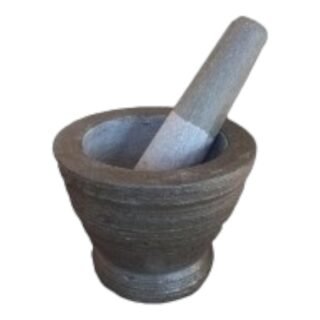 UN  -STONE MORTAR & PESTLE 8"